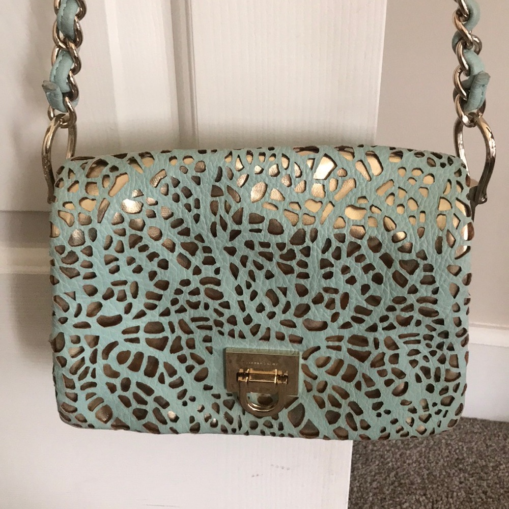 Ivanka Trump Robins Egg Blue Chain Crossbody